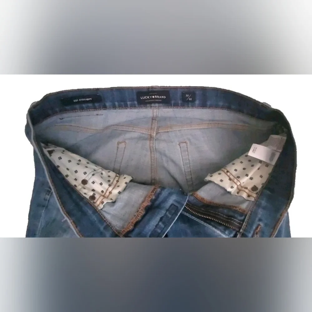 LUCKY BRAND STRAIGHT 221 MENS BLUE JEANS 32X32 ●•° - Picture 3 of 5